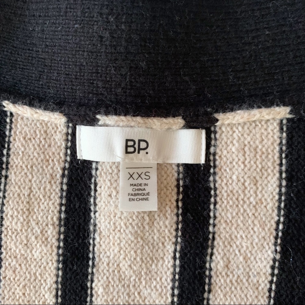 BP striped button sweater cardigan black and cream size xxs - Picture 6 of 9